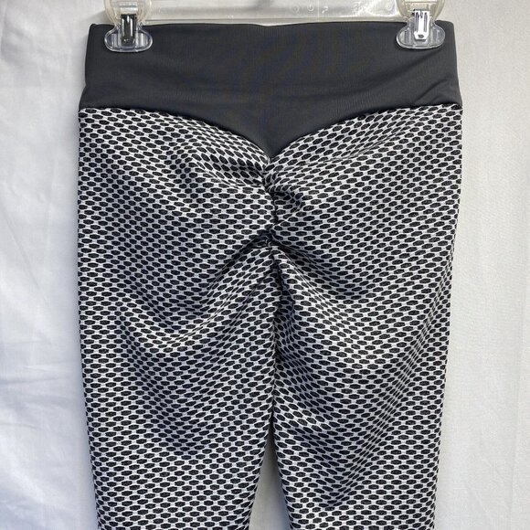 Anti-Cellulite Compression Scrunch Booty Yoga Leggings Women Medium Gray Stretch - Picture 11 of 12